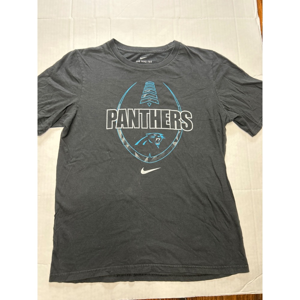 Nike Carolina Panthers Shirt Kids XL 18/20 Black NFL Football Graphic Tee